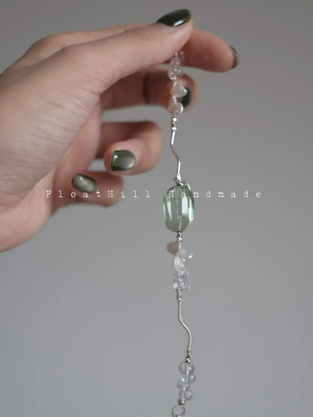 Twigs" Green Fluorite & Freshwater Pearl Bracelet FH1201G