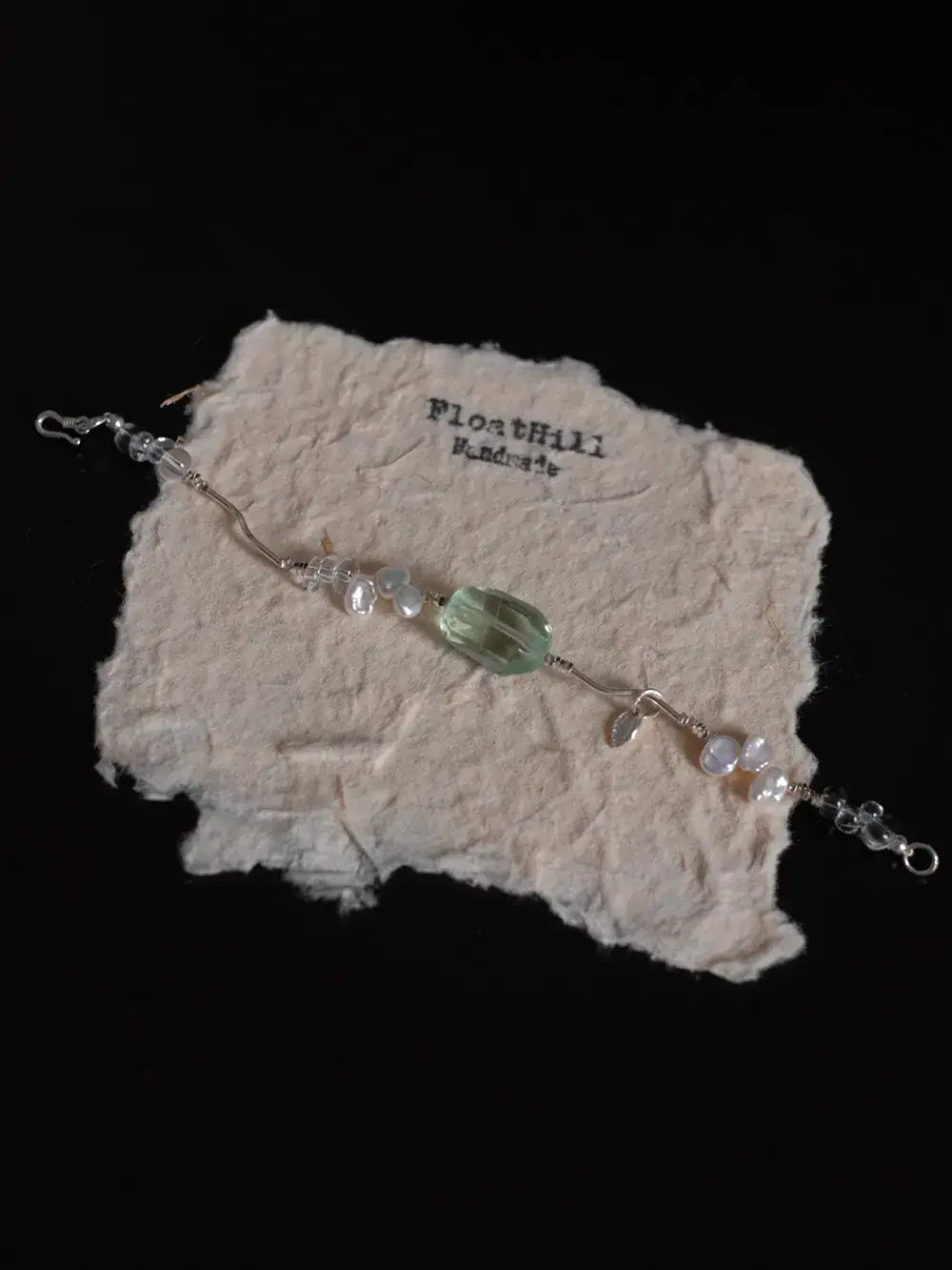 Twigs" Green Fluorite & Freshwater Pearl Bracelet FH1201G