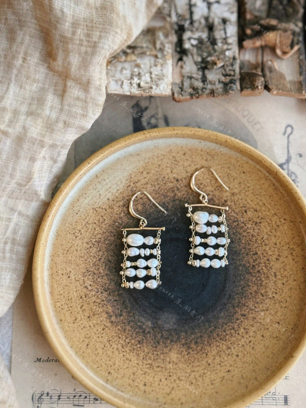 Twilight Clouds Freshwater Pearl Earrings,Lumivault.