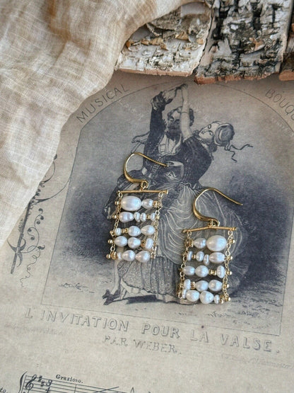 Twilight Clouds Freshwater Pearl Earrings