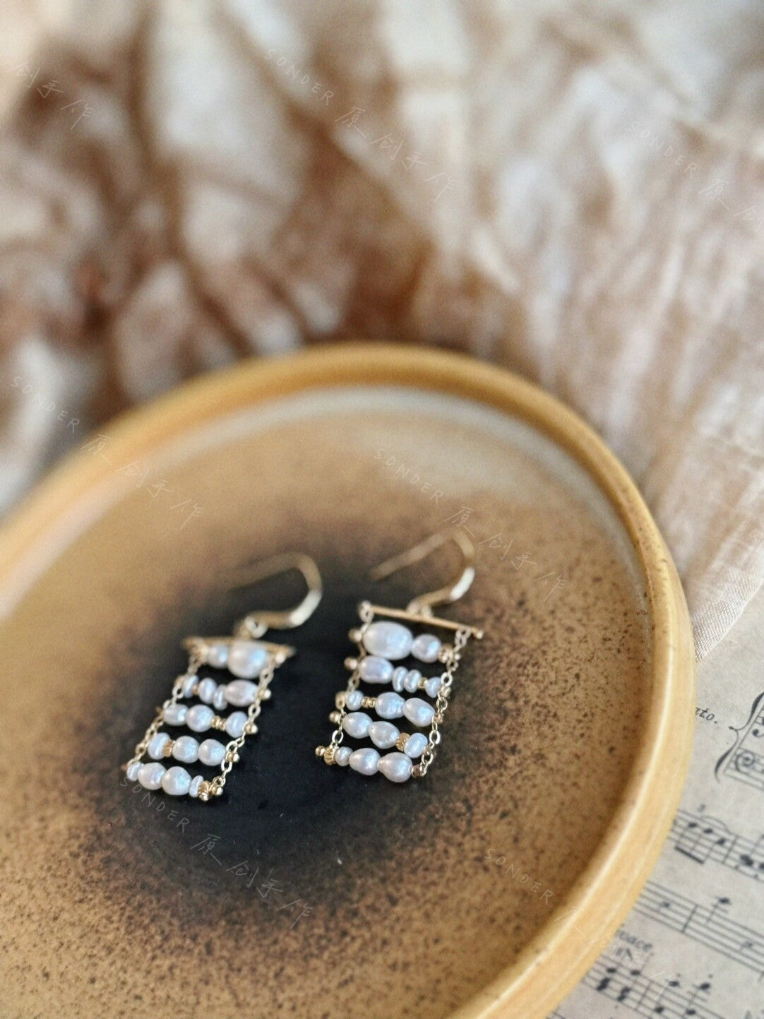 Twilight Clouds Freshwater Pearl Earrings,Lumivault.