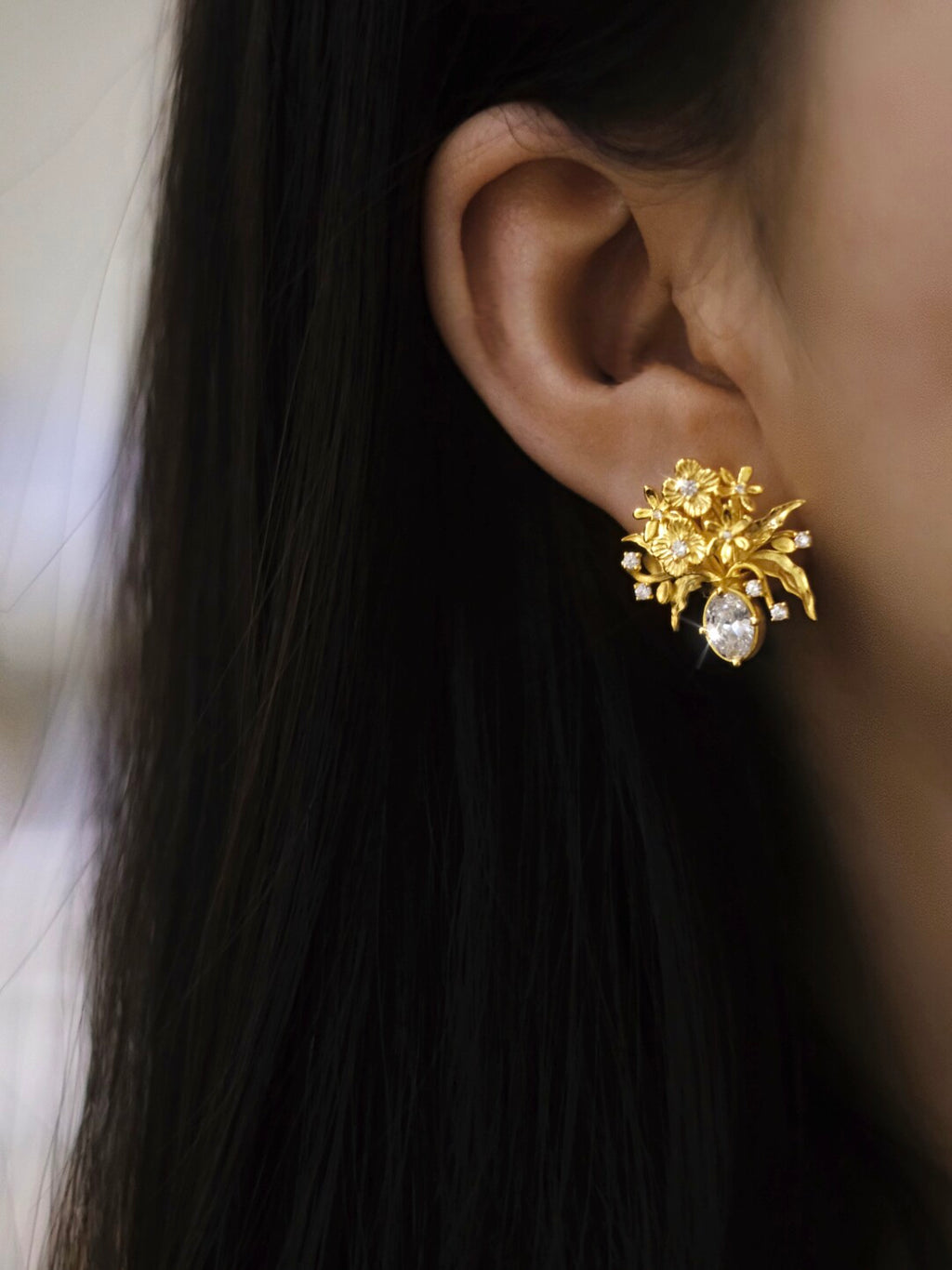 Handmade Vase Silver Earrings,Gold,Lumivault.