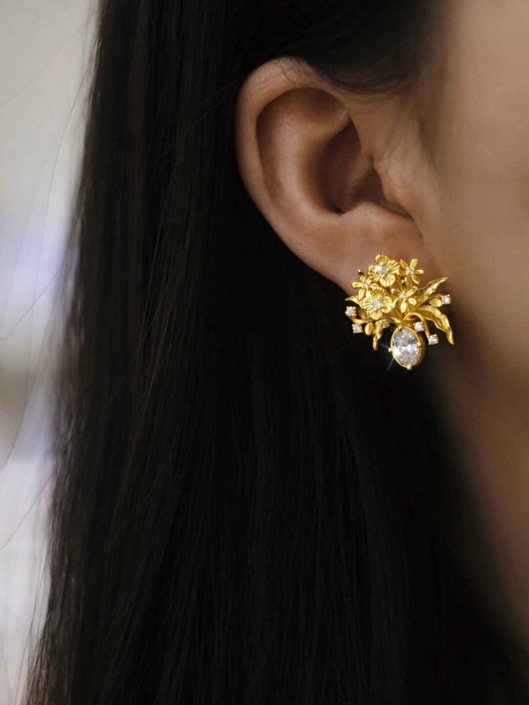 Handmade Vase Silver Earrings,Gold,Lumivault.