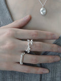 Vine Flower Silver Ring,Lumivault.