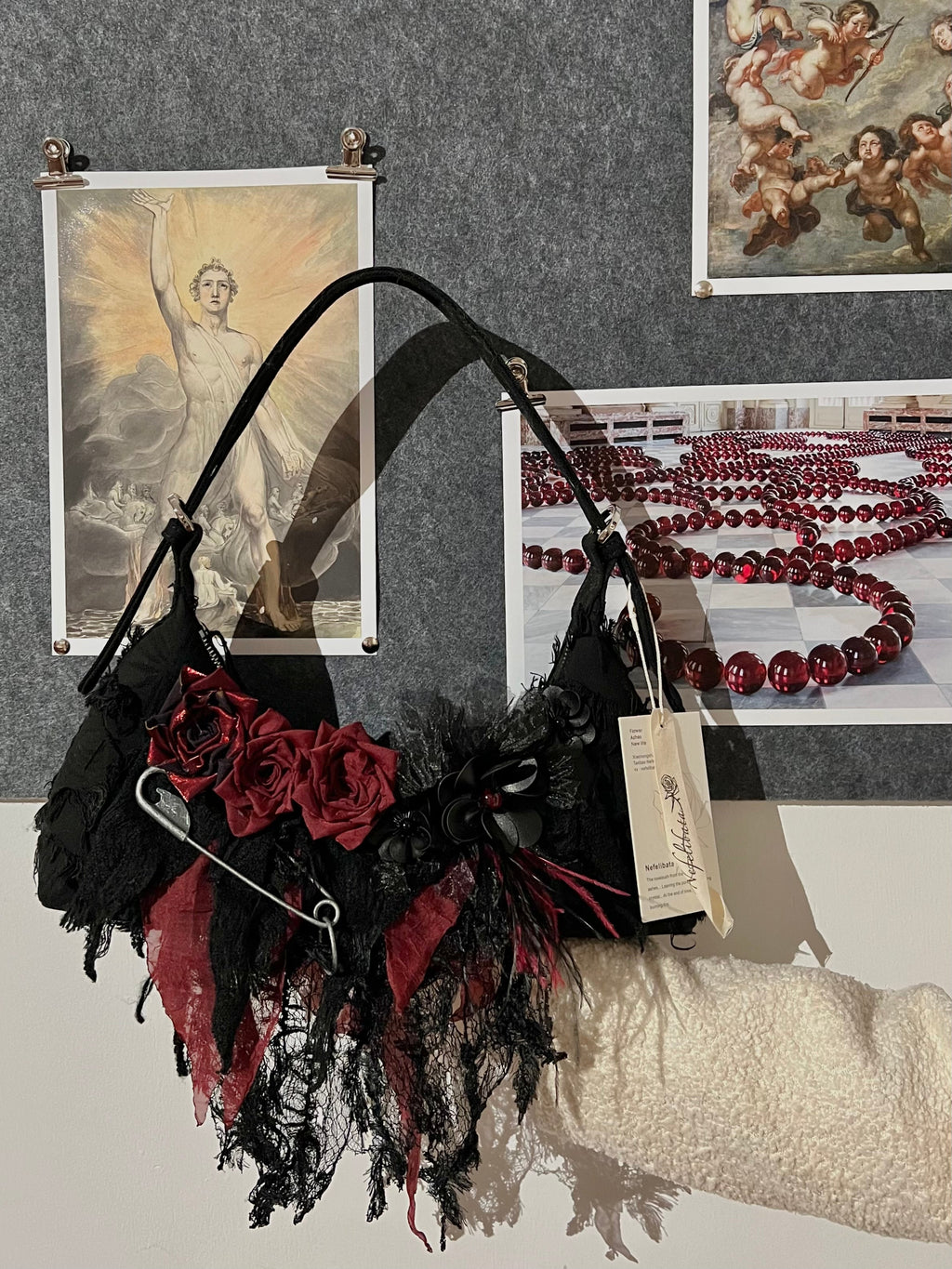 Vintage Lace Rose Baguette Bag - Lumivault