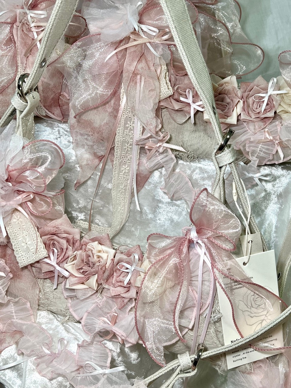 Vintage Lace Rose Baguette Bag - Lumivault