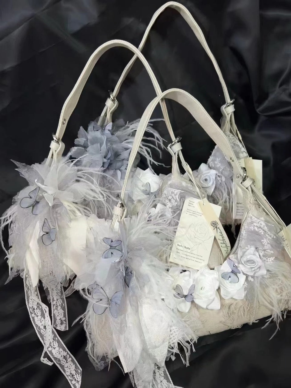 Vintage Lace Rose Baguette Bag - Lumivault