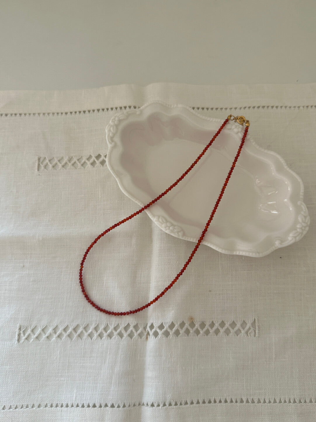 Vintage Red Agate Necklace,Lumivault.