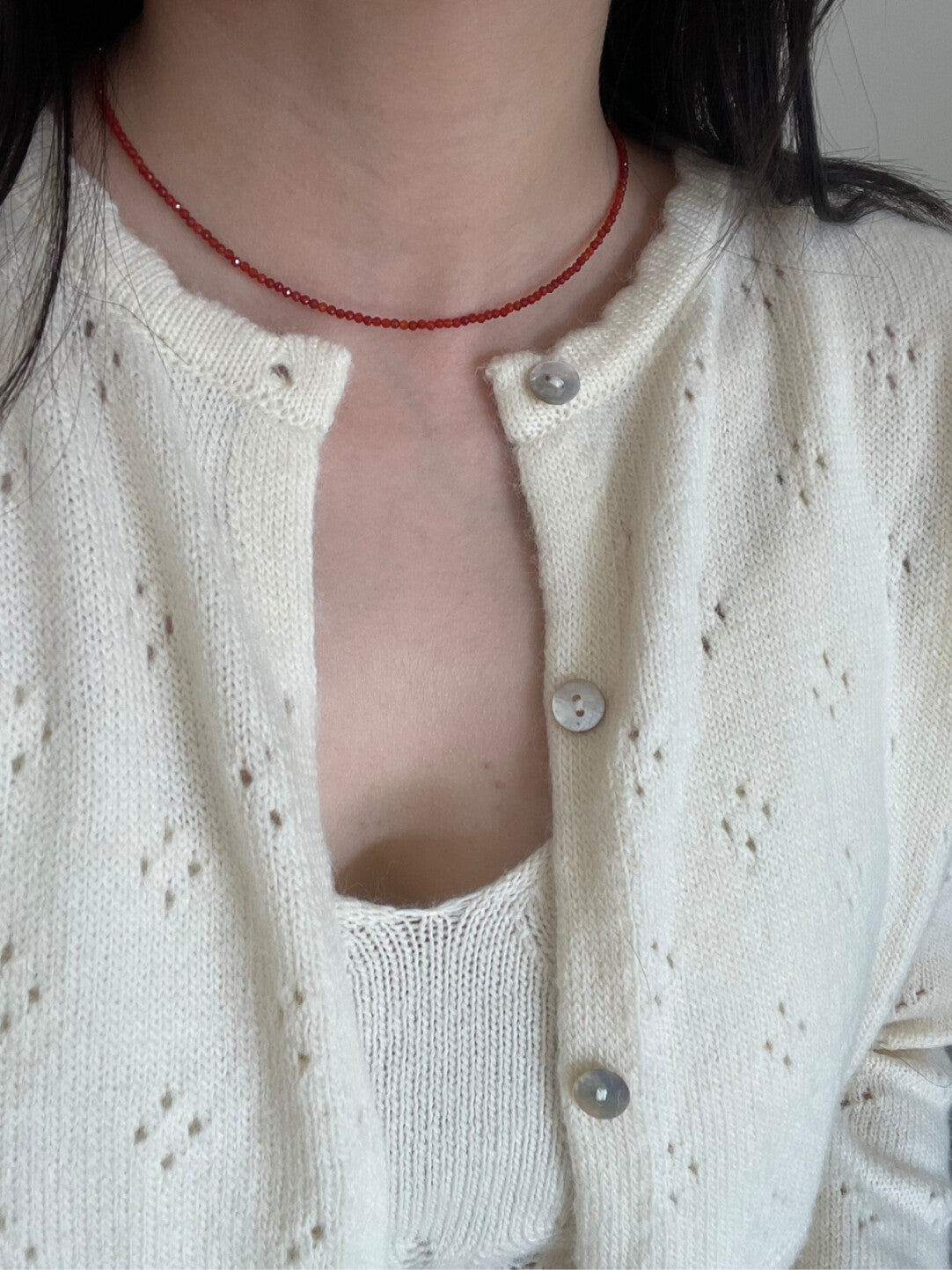 Vintage Red Agate Necklace,Lumivault.