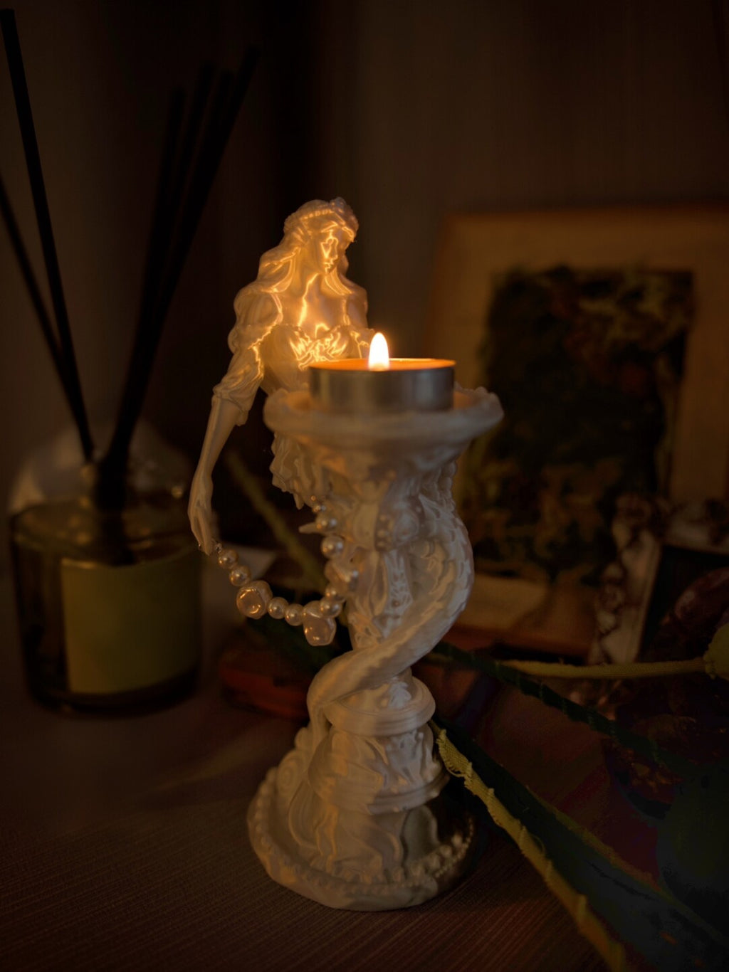 Vintage Mermaid Scented Candle Holder,Lumivault.