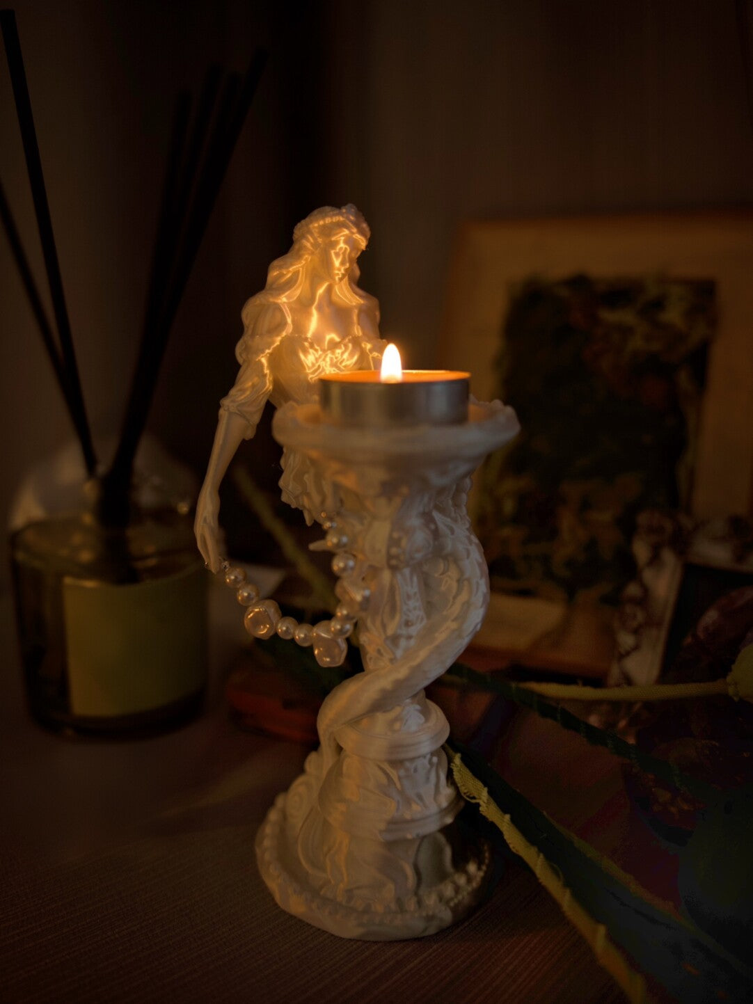 Vintage Mermaid Scented Candle Holder,Lumivault.