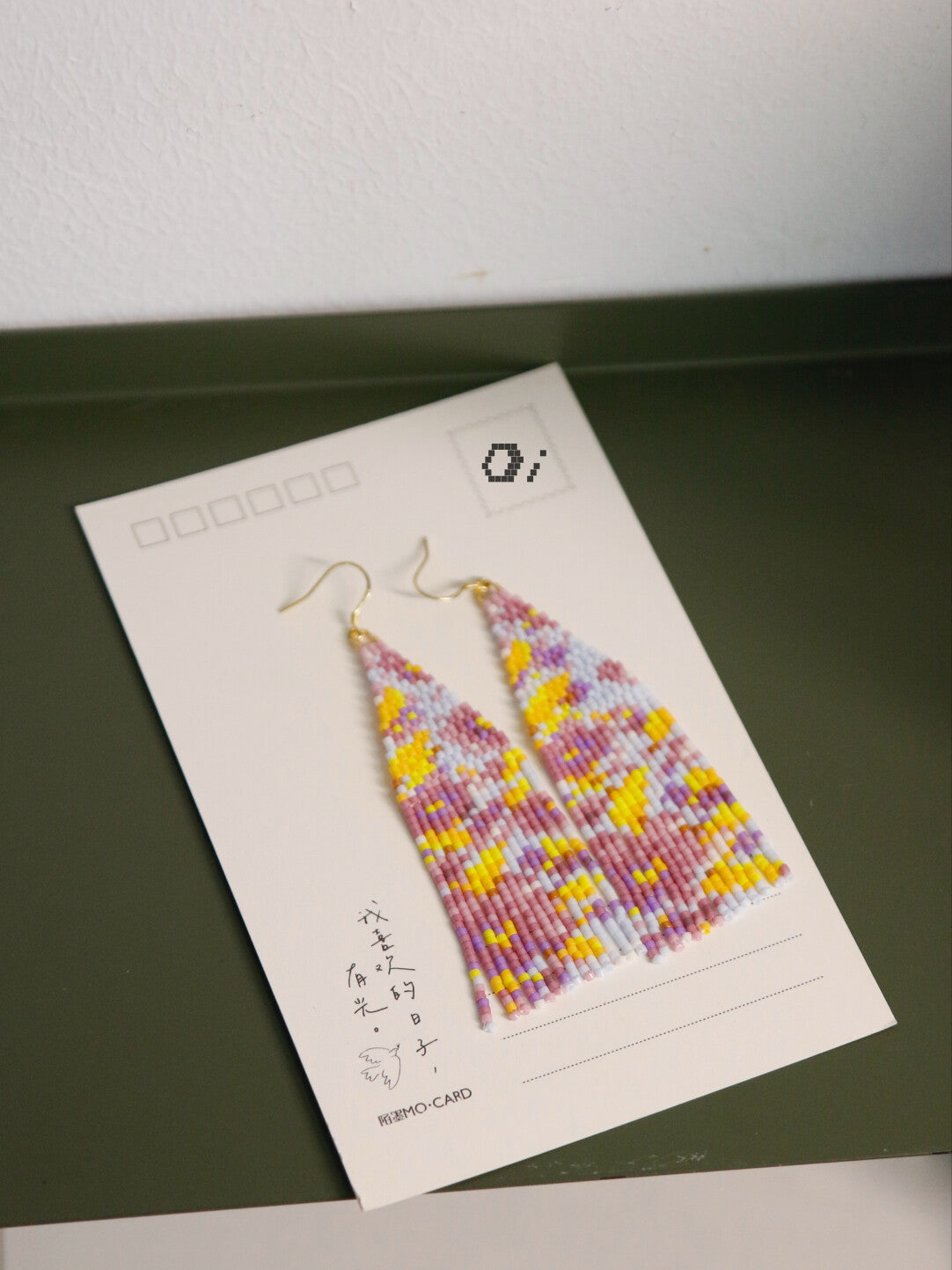 Water Lily MIYUKI Beaded Earrings,Lumivault.
