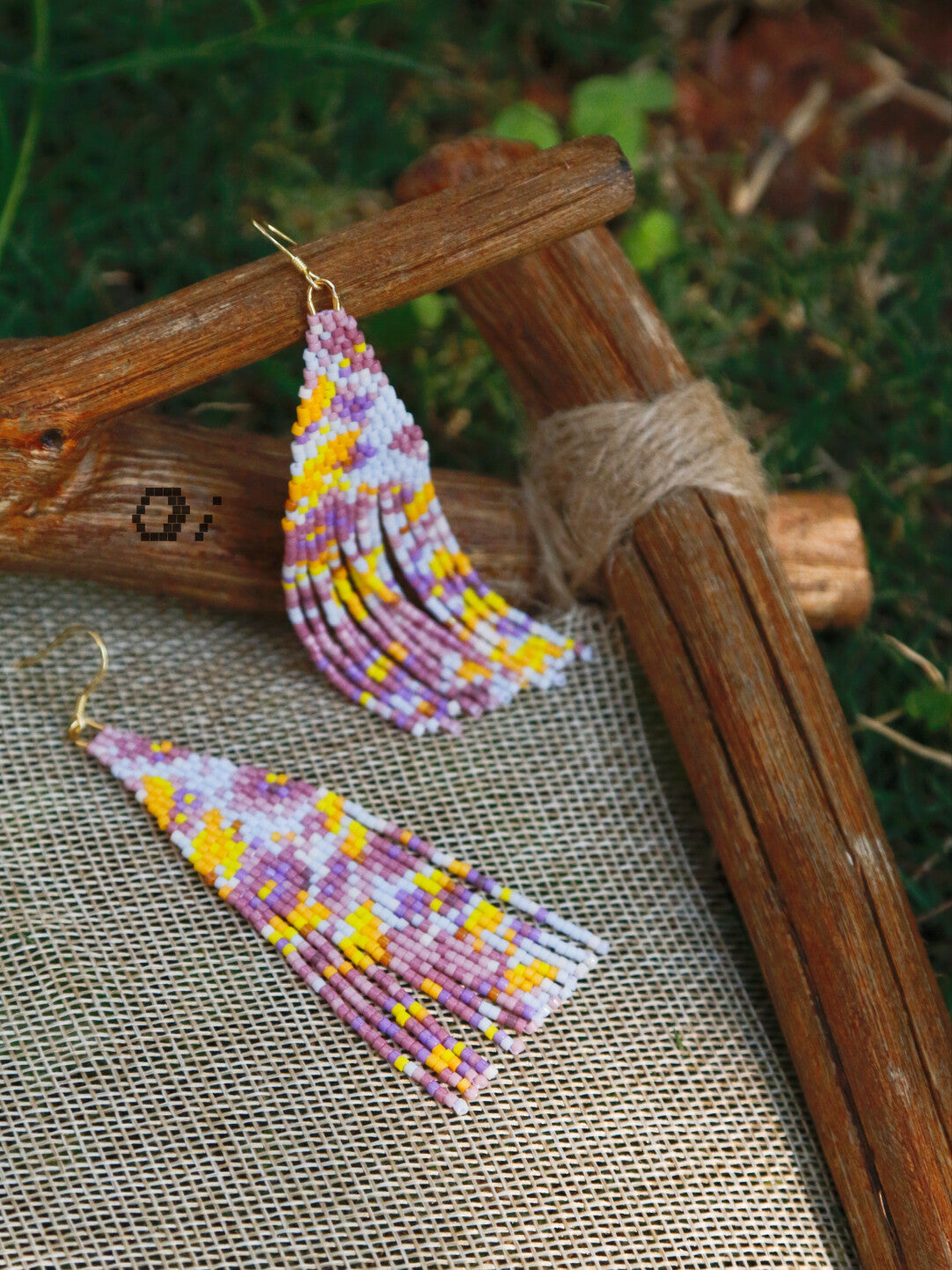 Water Lily MIYUKI Beaded Earrings,Lumivault.