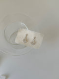 White Mist Flower Silver Earrings,Lumivault.