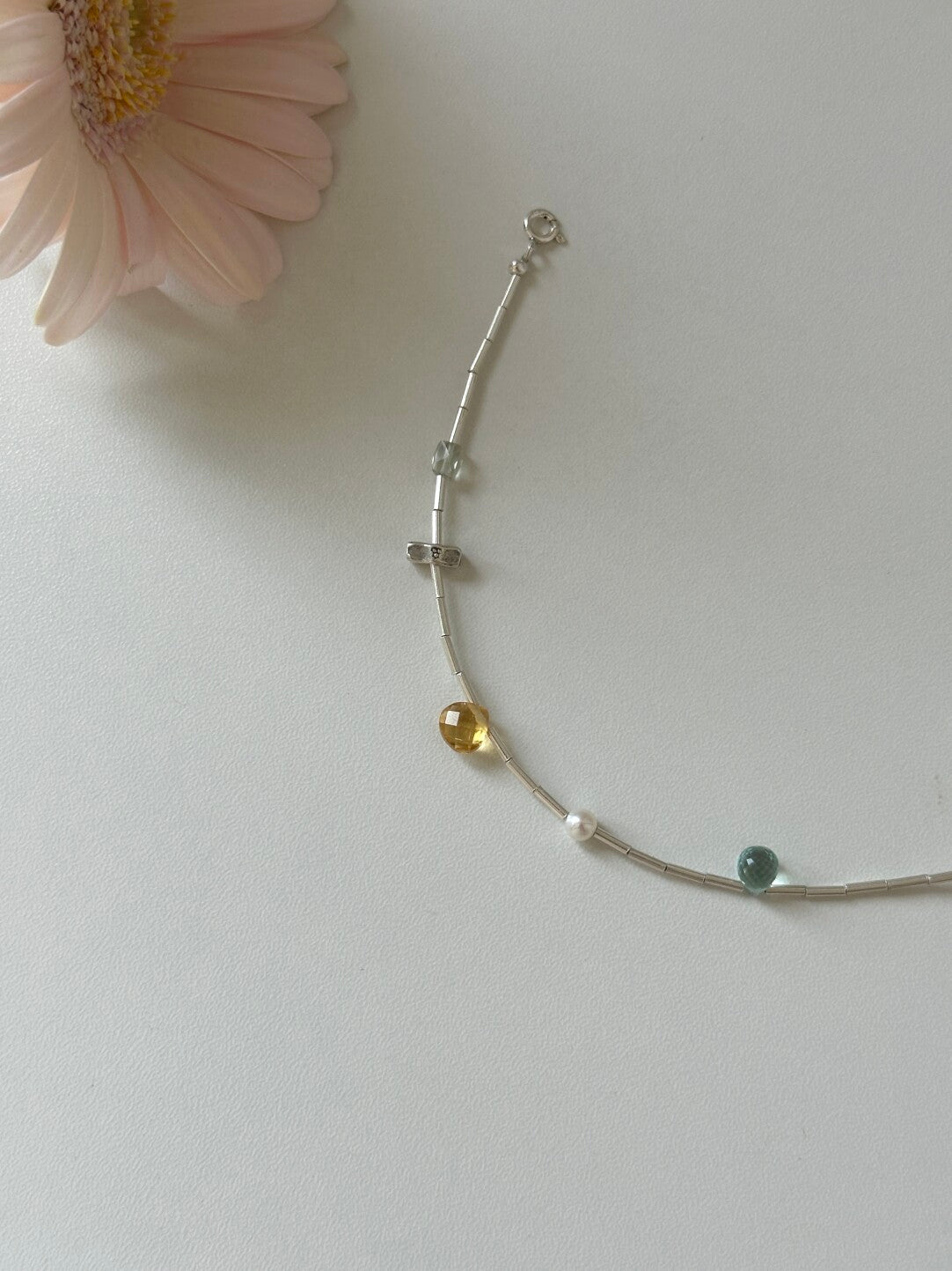 Yellow Green Natural Stone Beaded Bracelet,Lumivault.
