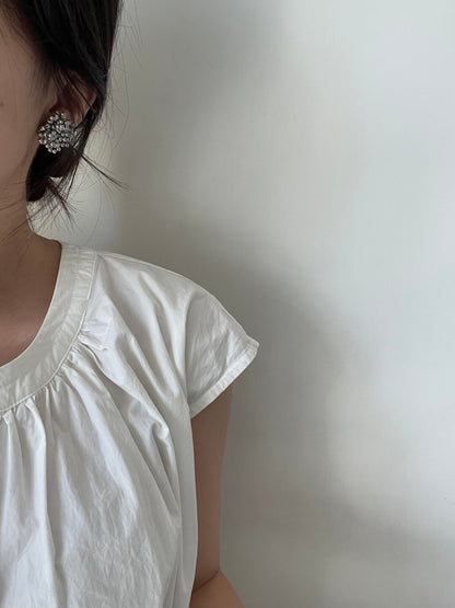 Silver Flower Beaded Earrings