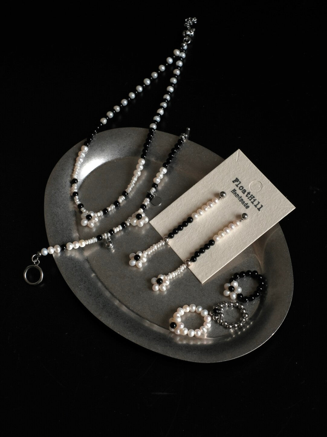 Blossom Color‑Block Beaded Necklace Bracelet