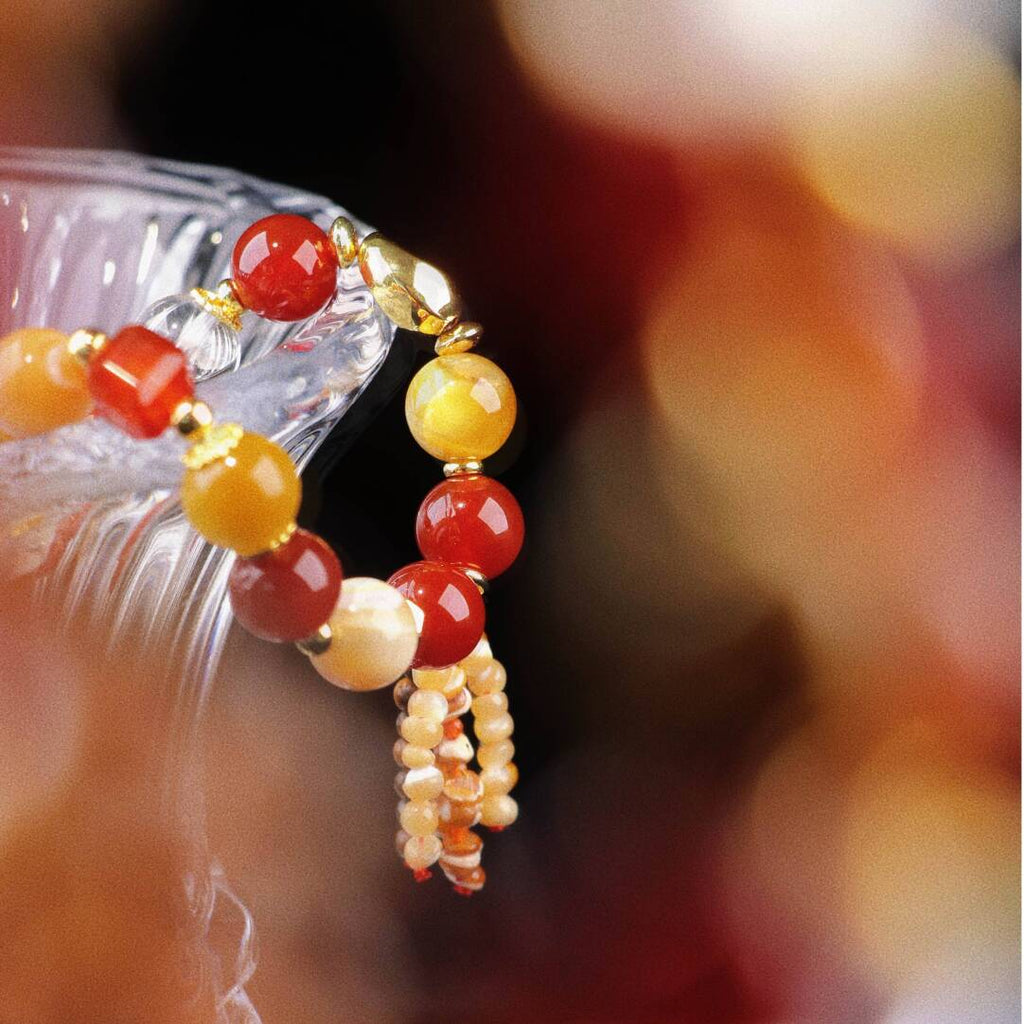 Auspicious Snow Bountiful Harvest Beaded Bracelet,Lumivault.