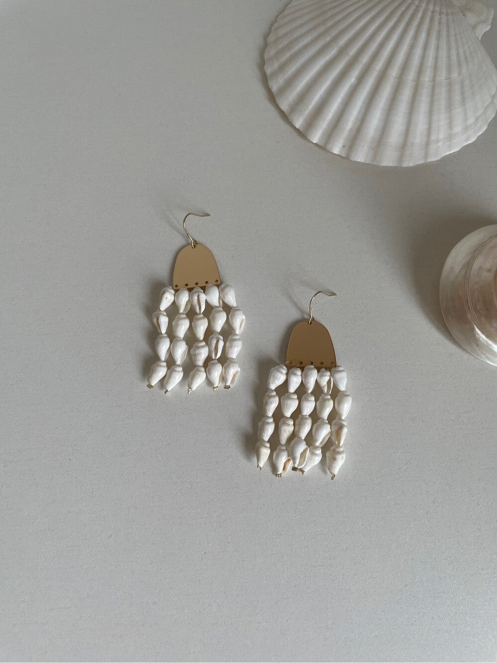Original Geometric Metal Small Conch Earrings,Lumivault.