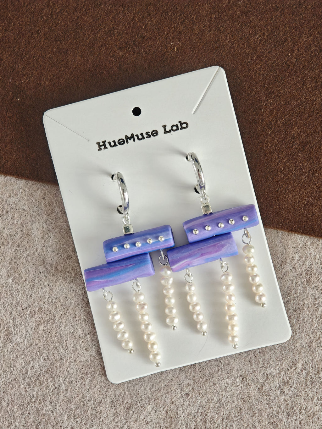 Purple Pearl Tassel Earrings,Lumivault.