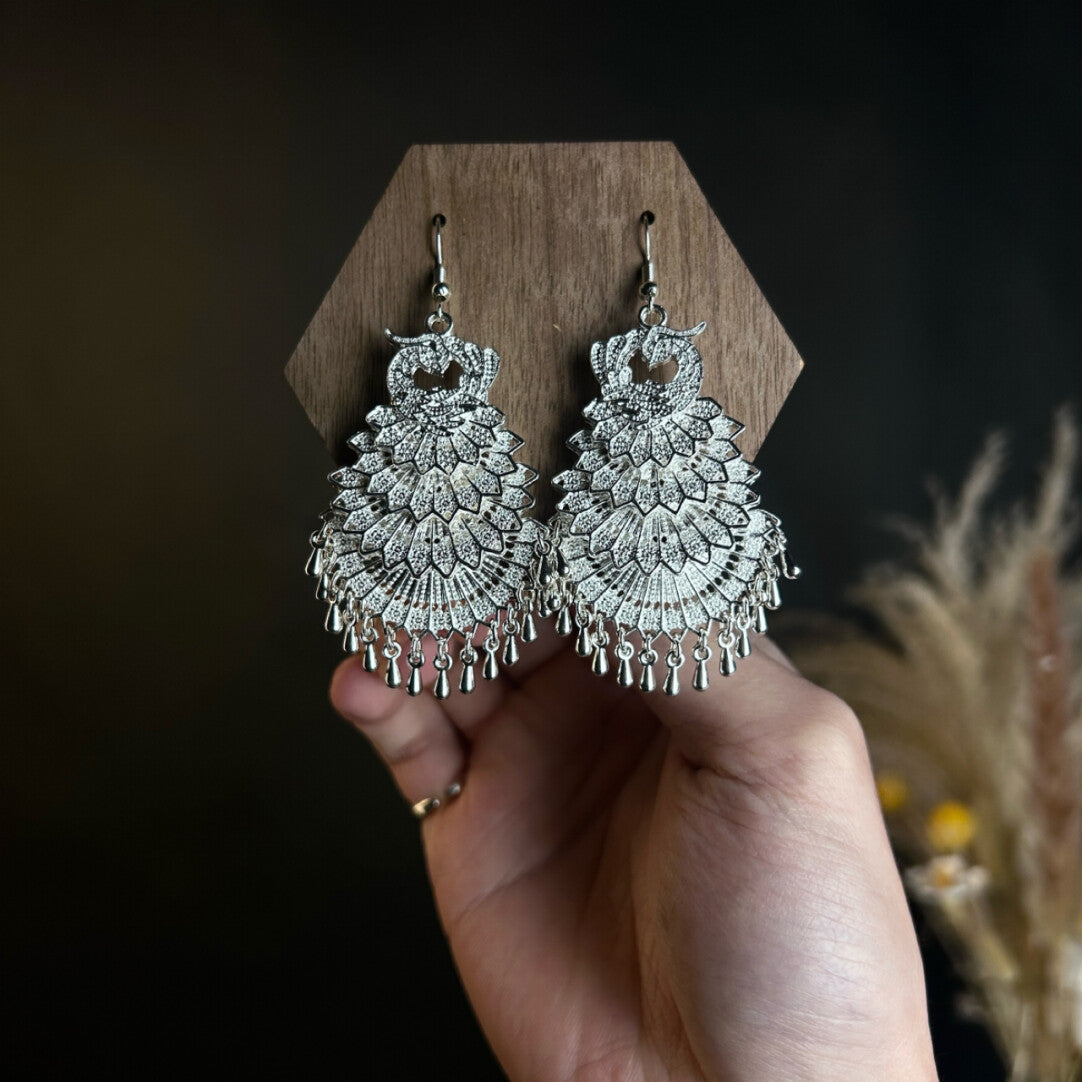 Peacock Fan Earrings,Lumivault.