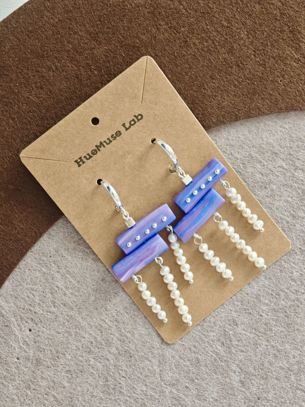 Purple Pearl Tassel Earrings,Lumivault.