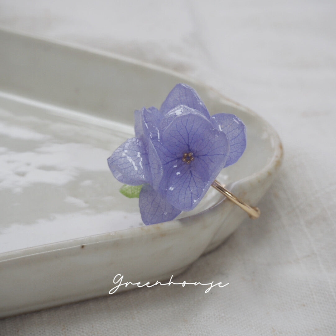 Purple Hydrangea Open Ring