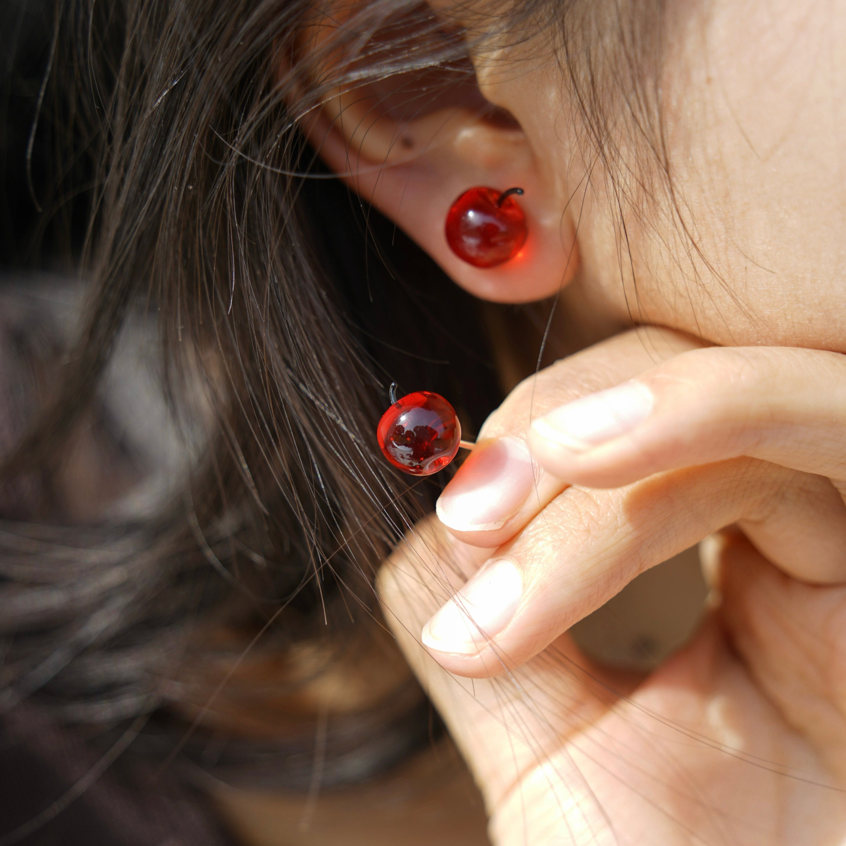 Apple Joy Glass Earrings,Lumivault.