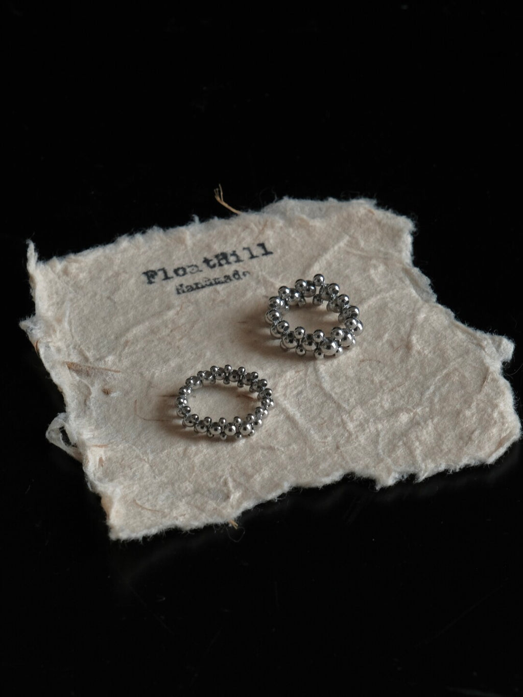 Handmade Titanium Steel Beaded Ring,Lumivault.