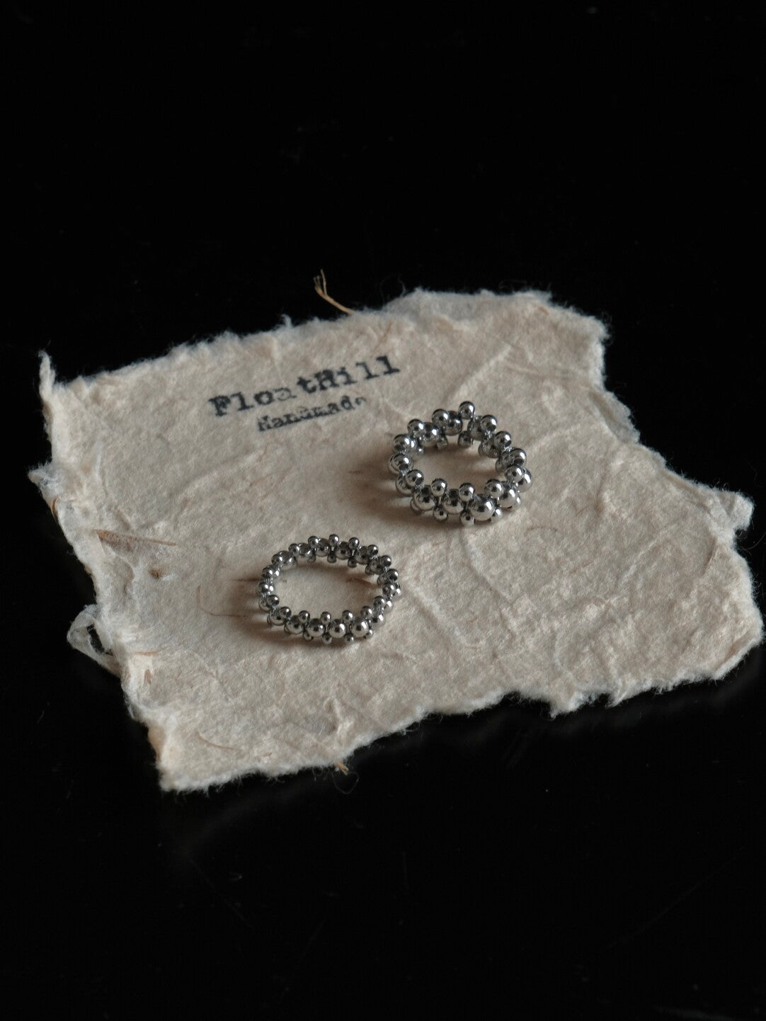 Handmade Titanium Steel Beaded Ring