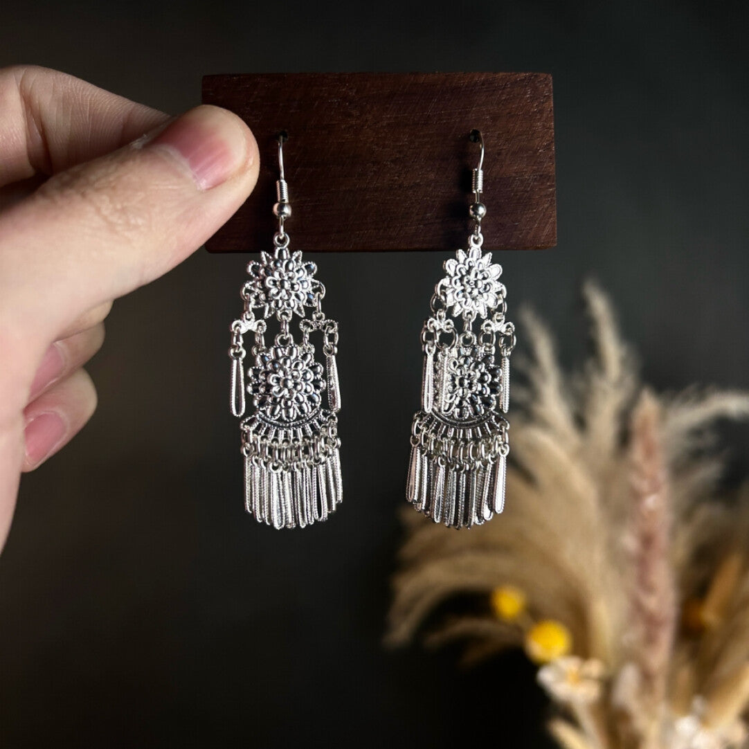 Double Fringe Earrings,Lumivault.