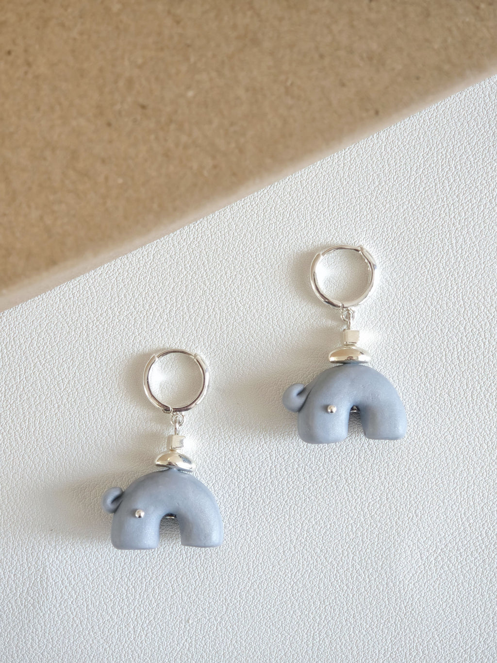 Little Trunk Tales Earrings,Grey / Studs,Lumivault.