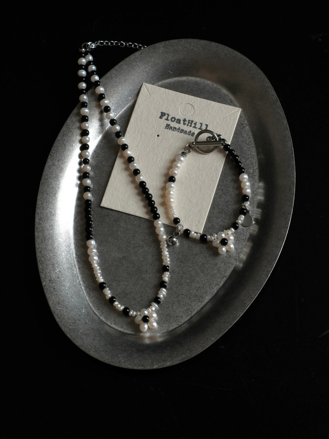 Blossom Color‑Block Beaded Necklace Bracelet