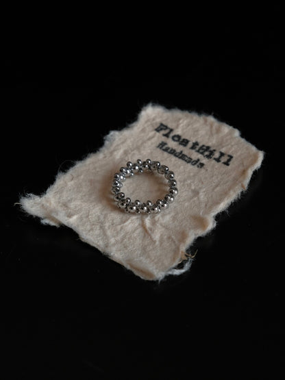 Handmade Titanium Steel Beaded Ring