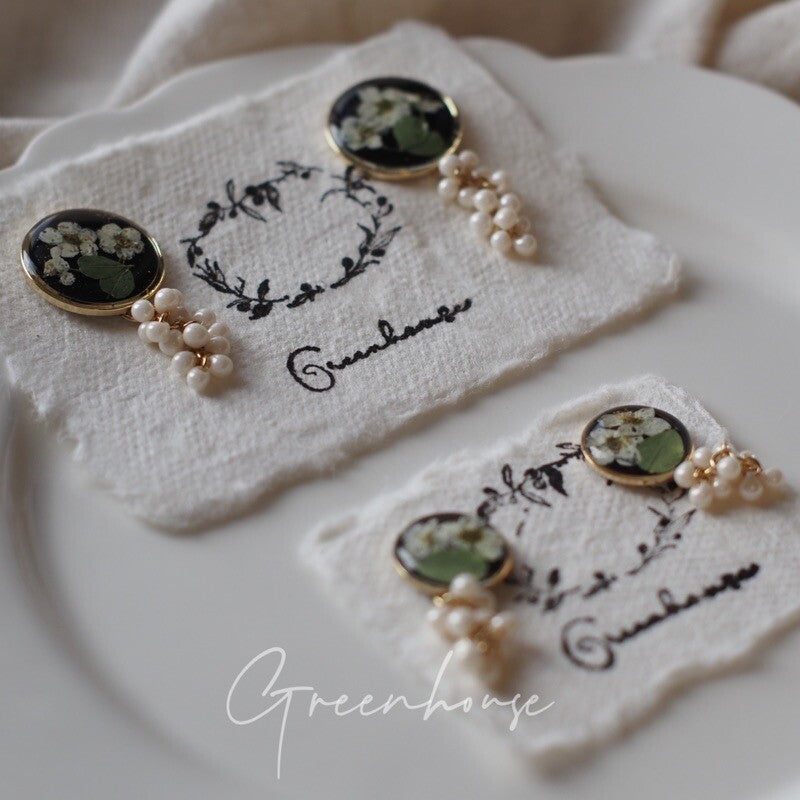 Preserved Bloom Handmade Beaded Earrings,Lumivault.
