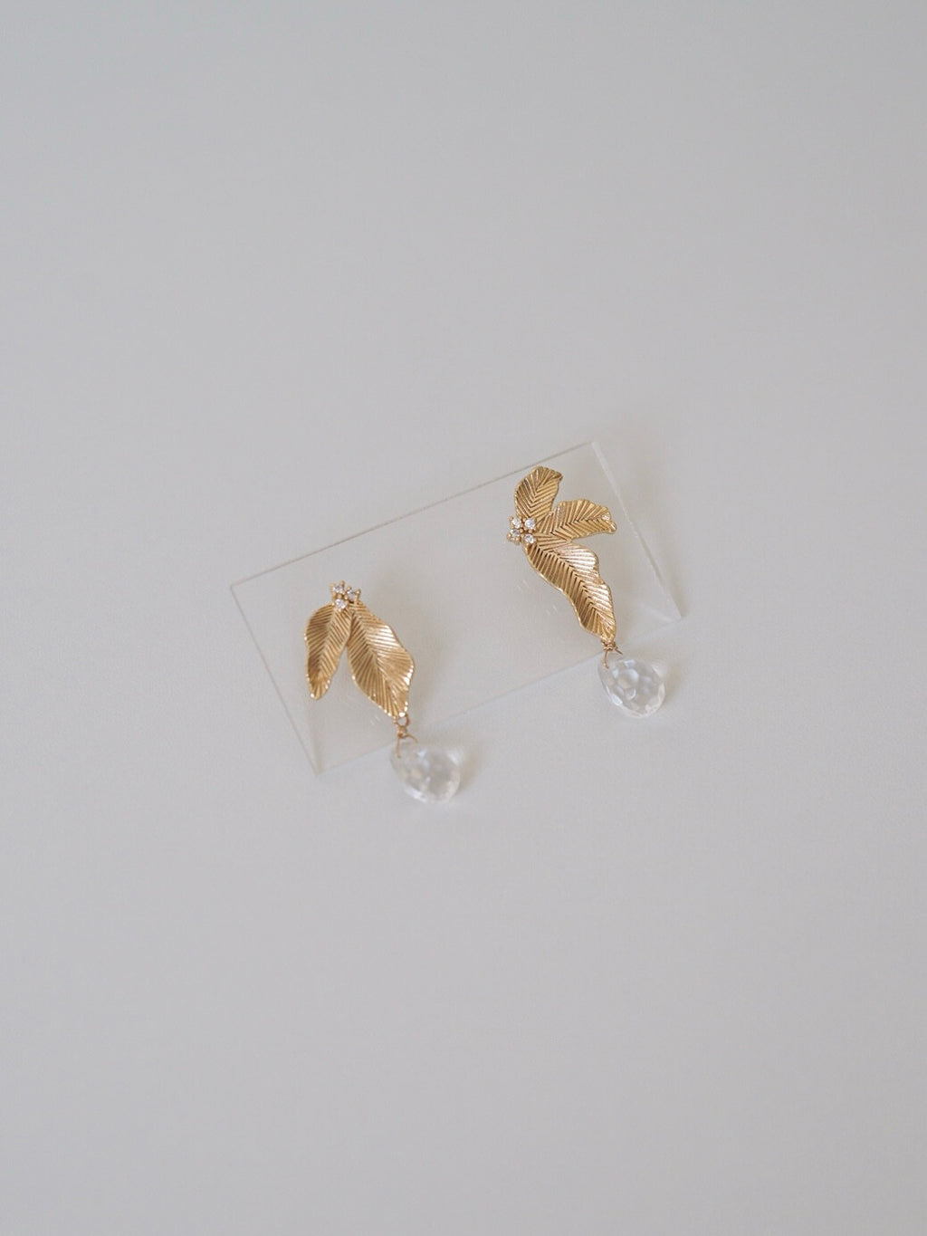 Original Gold Leaf Asymmetric Earrings,Lumivault.