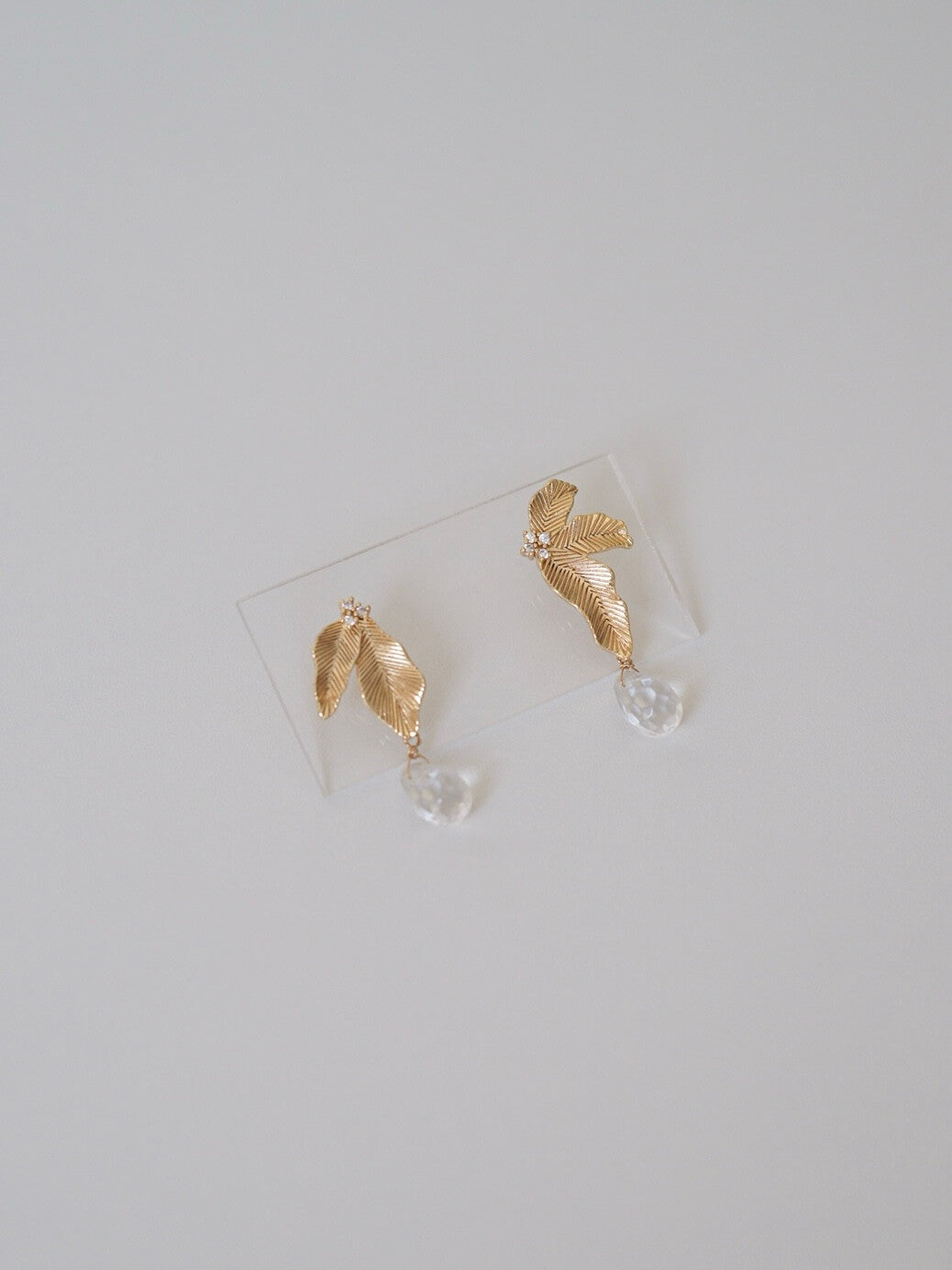 Original Gold Leaf Asymmetric Earrings,Lumivault.