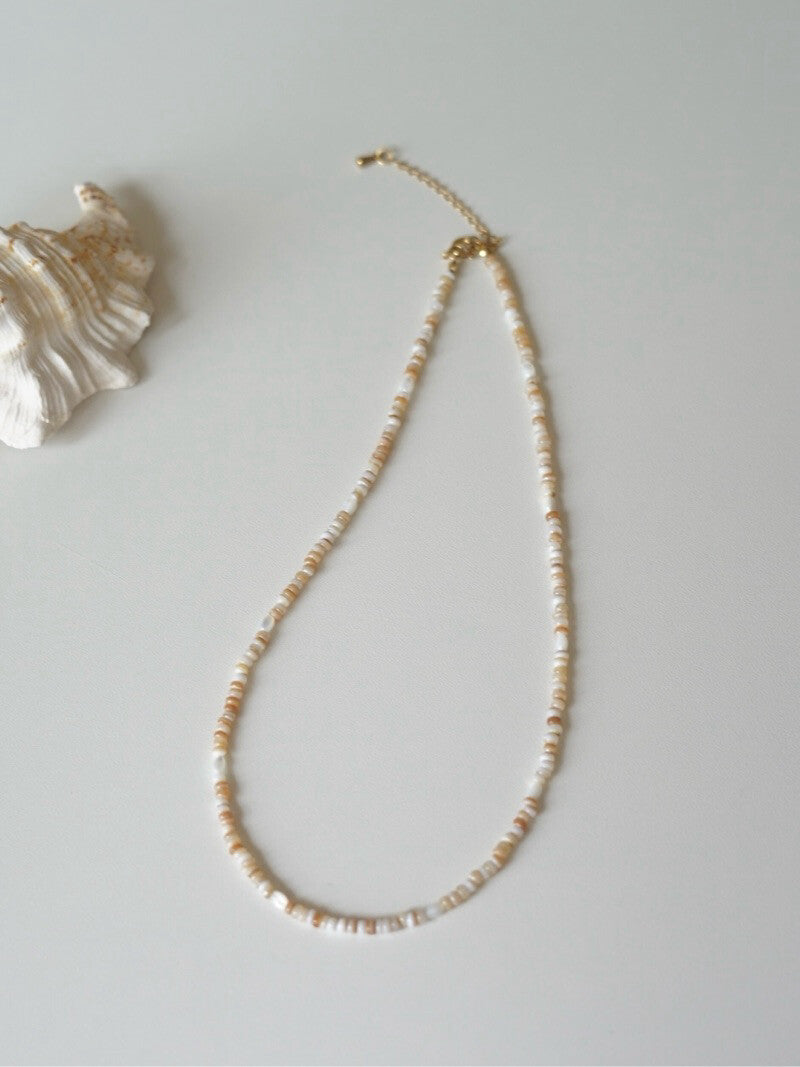 Minimalist Natural Shell Disc Necklace