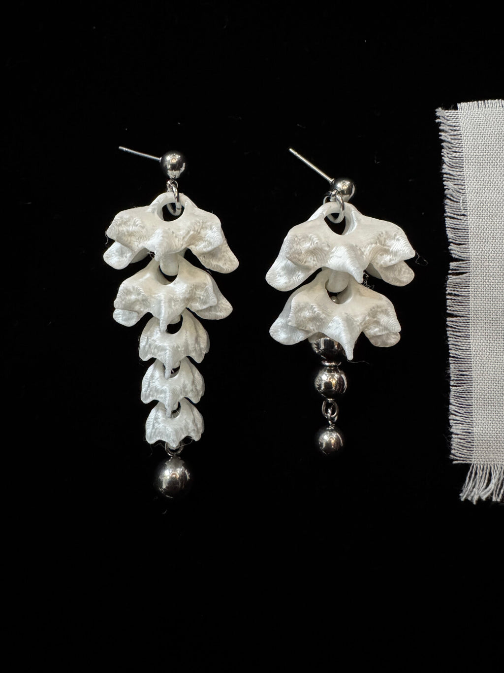 Bone flower Bead Earrings,Lumivault.