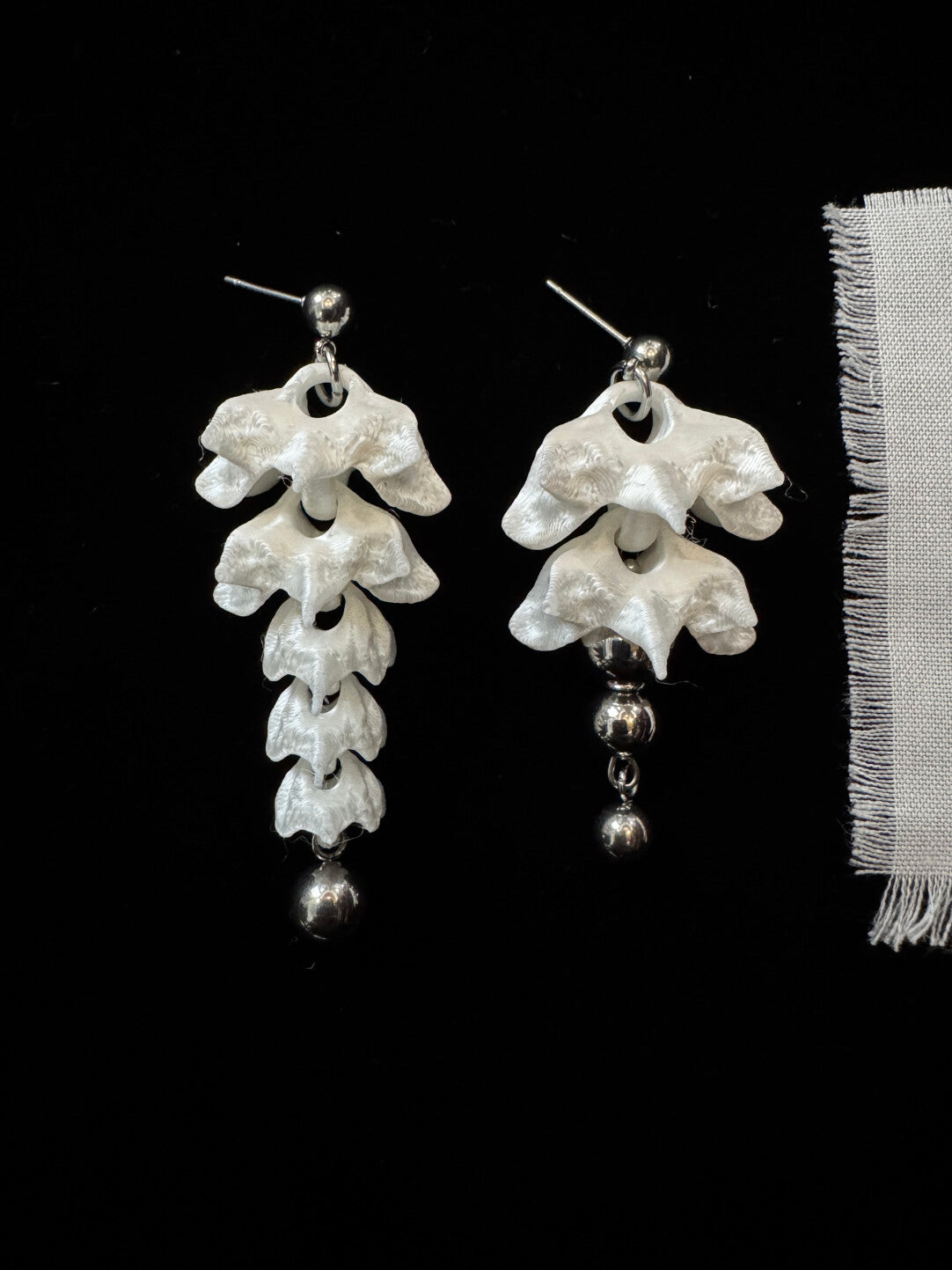Bone flower Bead Earrings,Lumivault.