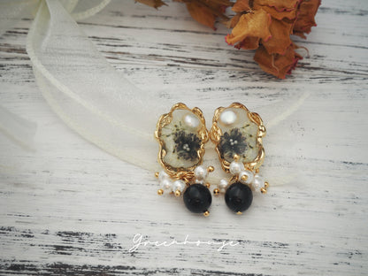 Vintage Gypsophila Pearl Earrings