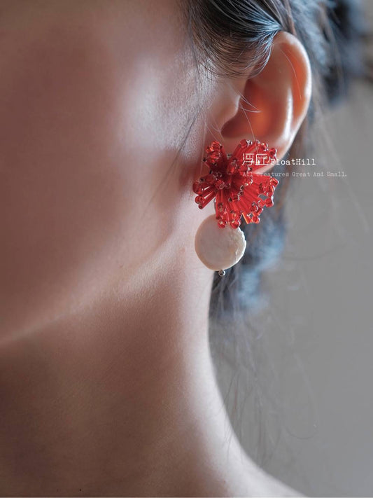 Fireworks Handmade Beaded Earrings