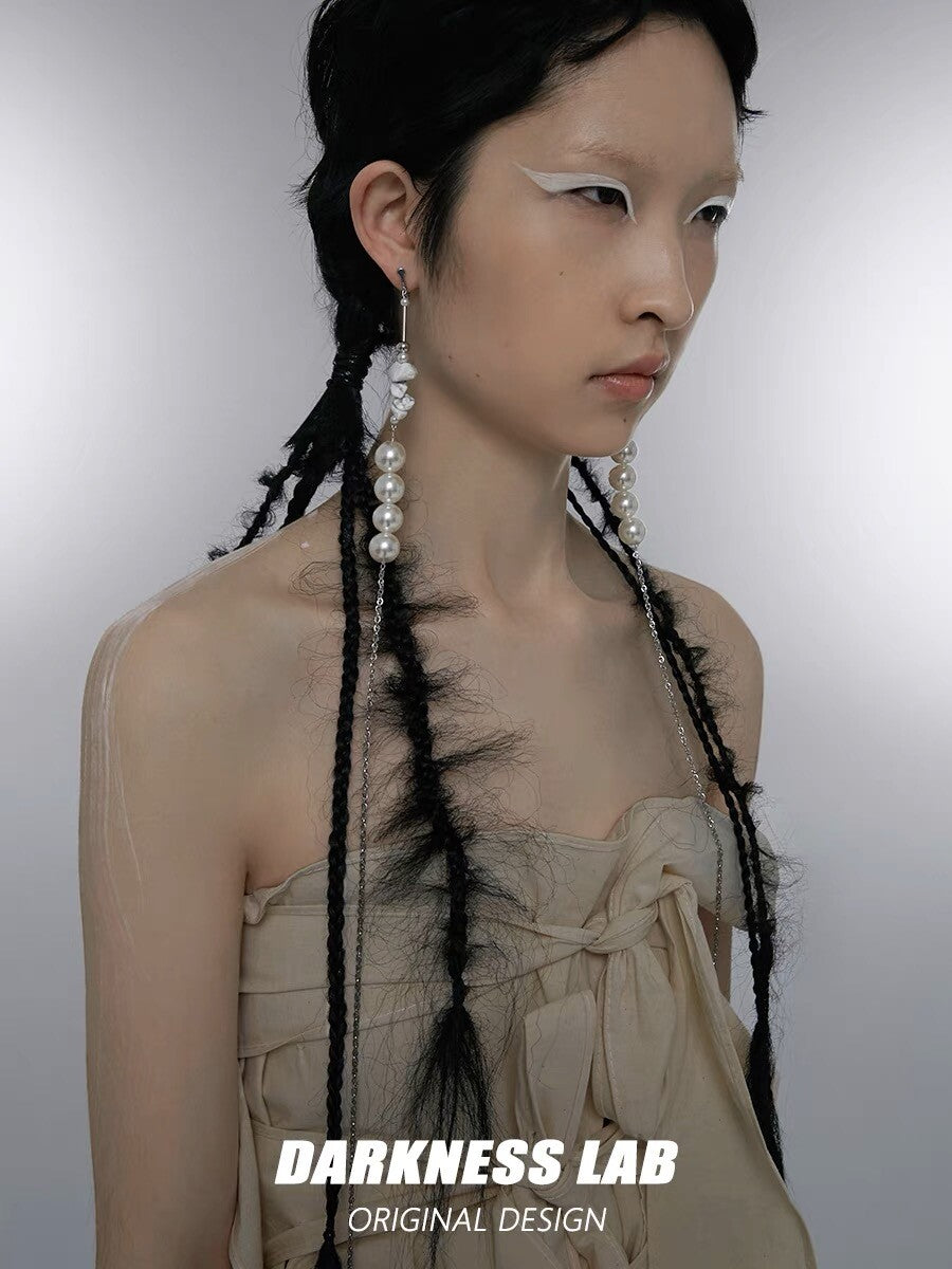Pebbled Drift Long Earrings,Lumivault.