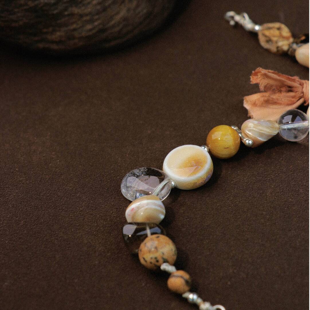 Mocha Beaded Bracelet,Lumivault.