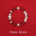 Red Sun White Snow Beaded Bracelet,Lumivault.