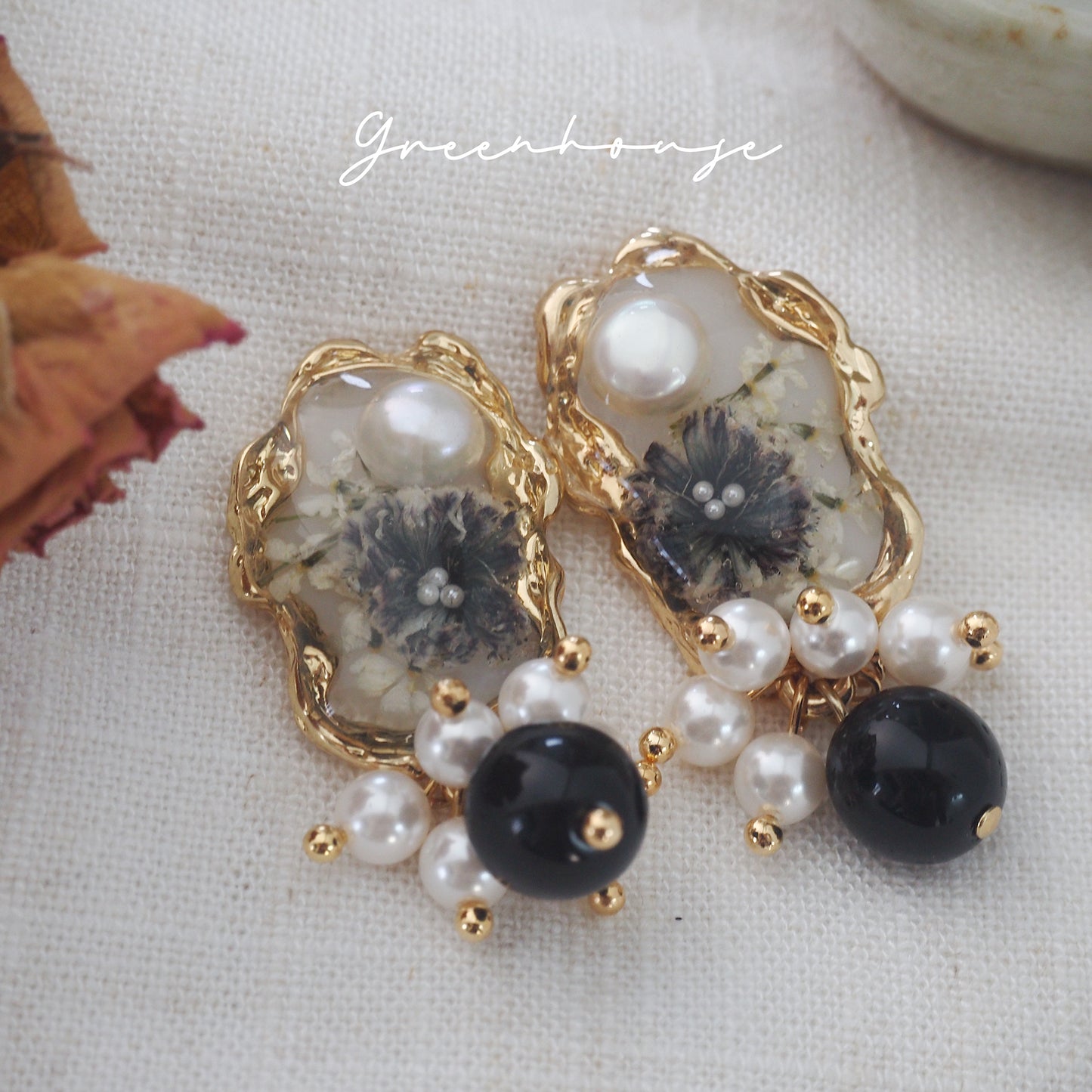 Vintage Gypsophila Pearl Earrings
