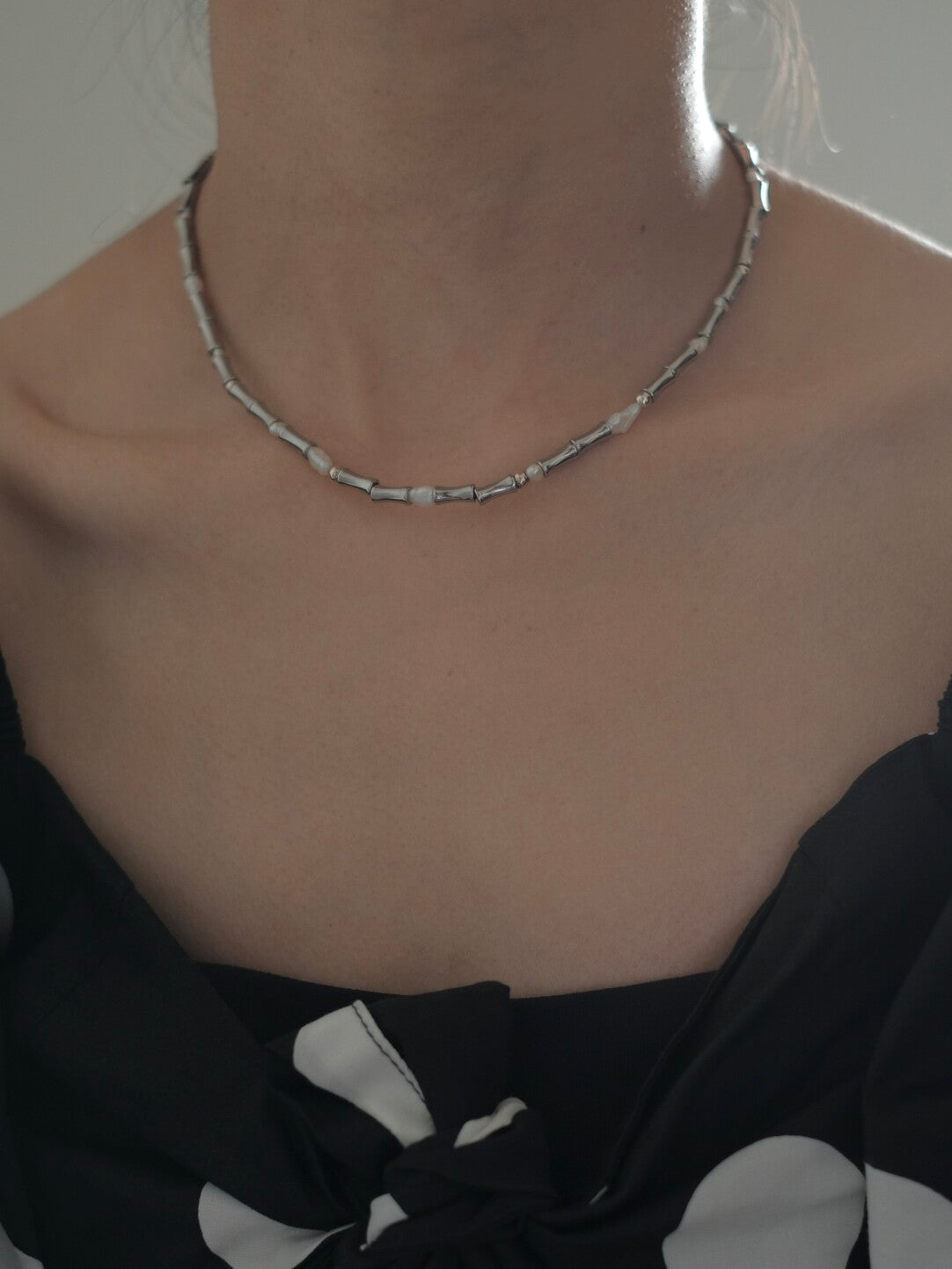 Bamboo Shadow Baroque Pearl Necklace,Lumivault.