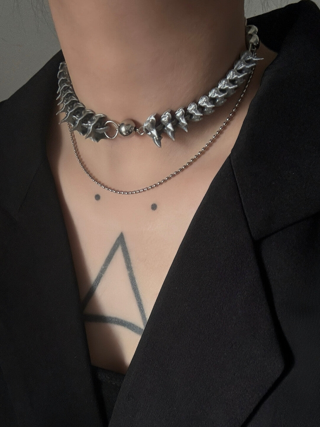 Collar of Vertebrae & Beads Choker,Lumivault.