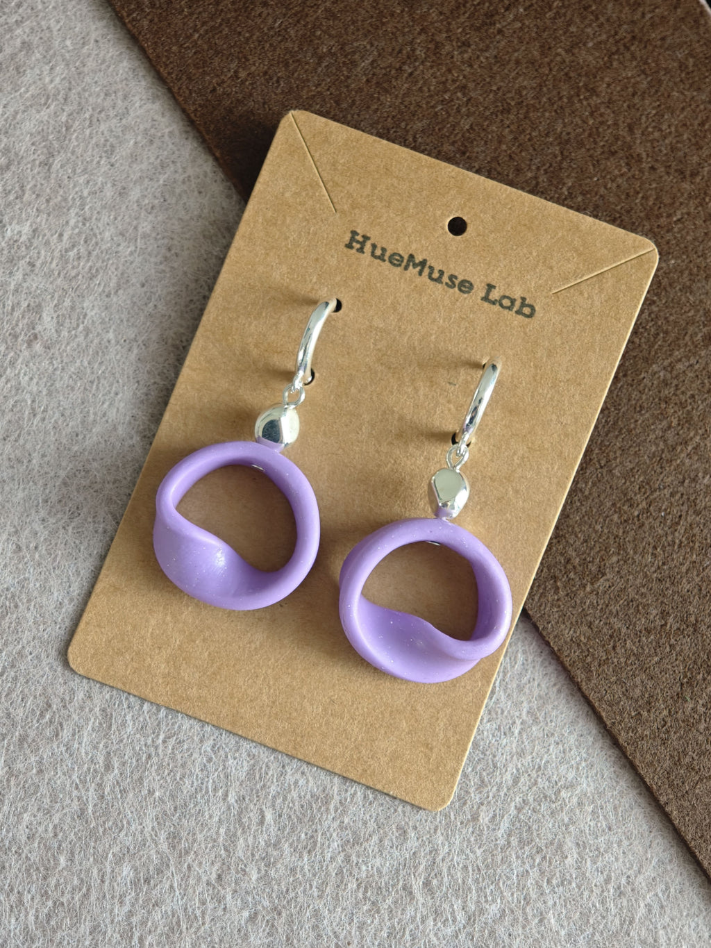 Purple Mobius Strip Earrings,Lumivault.