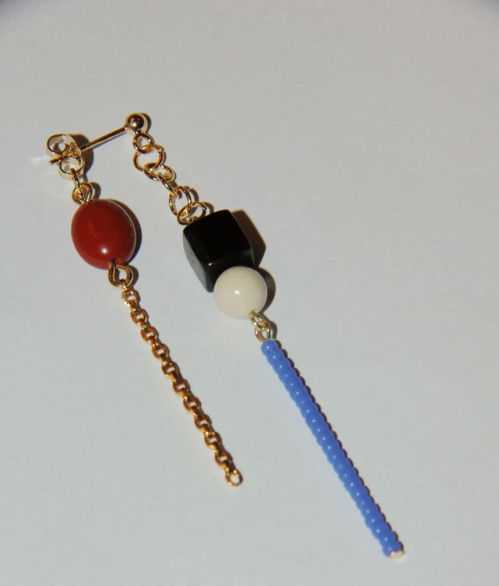 Chinoiserie Sandalwood Beaded Long Earrings - Lumivault
